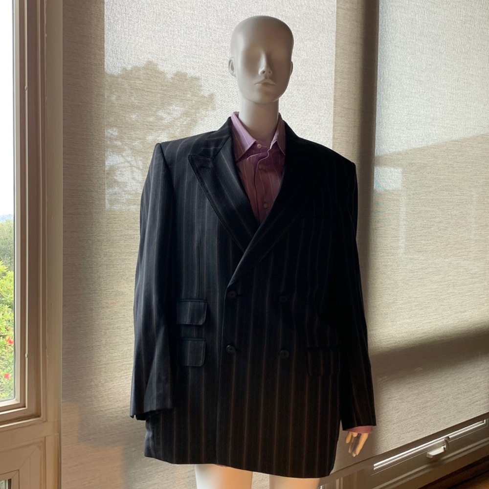 Black and Tan pin striped suit 42L (Lanificio Filli Gerruti)